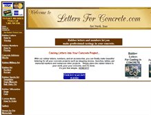 Tablet Screenshot of lettersforconcrete.com